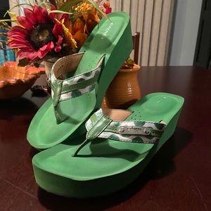 Coach wedge flip flops